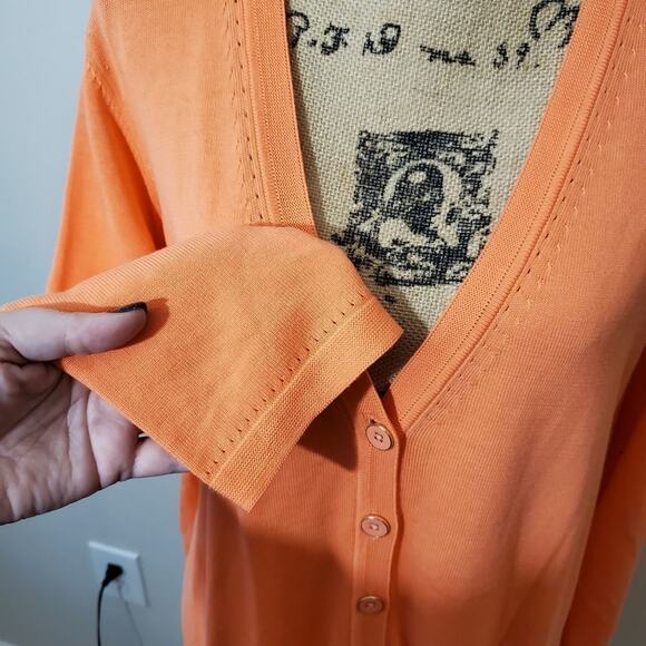 Talbots peach colored cardigan sweater plus size 2Xp petite‎ NEW - Picture 7 of 11